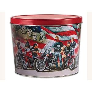 American Bikers Gourmet Popcorn Tin, Double Cheddar Cheese by Wisconsinmade