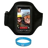 Black Moisture Resistant Protective Neoprene Workout Armband with Adjustabl ....