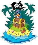 IMAGE OF Wallmonkeys Peel and Stick Wall Decals - Treasure Island with Pirate Parrot - 24