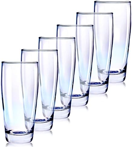 MKSA Heavy Base Highball Beverage Glasses 10oz, Set of 6