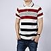 Yete Mens Striped Collared Casual Short Sleeve Polo Shirt