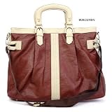 Burgundy Abbie Faux Leather Tote Bag Purse Handbag