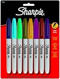 Sharpie Permanent Marker Fine Tip 8 pack Aqua Berry Turquoise Olive Navy Burgundy Marigold Plum
