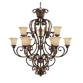 Capital Lighting 3649GU-254 9 Light Seville Chandelier, Gilded