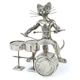 Figurine en �tain chat batterie