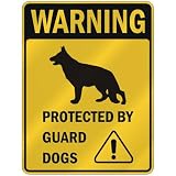 WARNING GERMAN SHEPHERD PROTECTED BY GUARD DOGS PARKING SIGN DOG