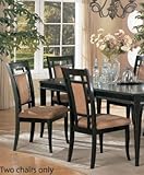 Set of 2 Dining Chairs - Light Walnut and Black Finish