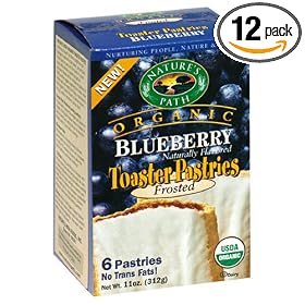 Nature's Path Organic Toaster Pastries, Frosted Blueberry, 6-Count Boxes (Pack of 12)