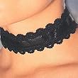 Unique Leather Neck Choker Accessory with Black Lace Trim