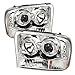 Spyder 5010360 Ford F250 Super Duty 99-04 / Ford Excursion 00-04 1PC Projector Headlights - Version 2 - LED Halo - LED ( Replaceable LEDs ) - Chrome - High H1 (Included) - Low H1 (Included)