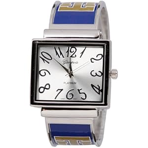Tulsa Golden Hurricane Ladies Silver-Royal Blue Fun Numerals Bracelet Watch