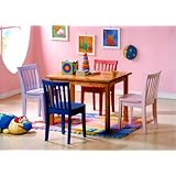 5pcs Kid's Multi Color Table and 4 Chairs Set