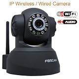 Wireless IP Camera with Pan & Tilt, Night Vision, 2 Way Audio, Apple Mac and Windows compatible, Color - Black