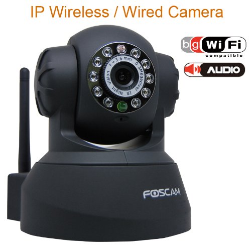 Wireless IP Camera with Pan & Tilt, Night Vision, 2 Way Audio, Apple Mac and Windows compatible, Color – Black