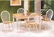 WHITE/NATURAL FINISH SOLID WOOD TABLE AND 4 CHAIRS