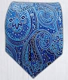 100% Silk Woven Navy Paisley Tie