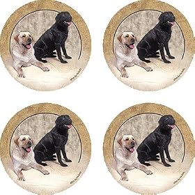 Set of Four Labrador Retriever Ambiance Coasters - Style vpa1