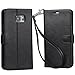 Note 5 Case, Arae Galaxy Note 5 Wallet case,[Wrist Strap] Flip Folio [Kickstand Feature] PU Leather Wallet case with ID&Credit Card Pockets for Galaxy Note 5 - Black