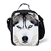 HUGSIDEA White Pet Dog Husky Print Lunch Boxes Thermal Food Bag