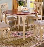 Cottage Buttermilk & Oak Finish Round Dining Table (Table Only)