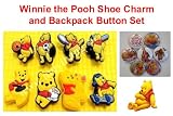 Set of 10 Winnie the Pooh Themed Backpack Buttons and Shoe Charms, Shoe Snap on Decorations, Charms, Buttons, Widgets, for Clogs, Crocs, Bracelets and More