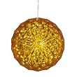 Yellow LED Lighted Hanging Crystal Sphere Ball Outdoor Christmas Decoration 6"