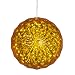 Yellow LED Lighted Hanging Crystal Sphere Ball Outdoor Christmas Decoration 6"