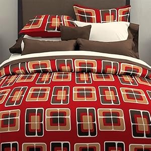 Cotton Retro Squares Bedding Ensemble, Twin by