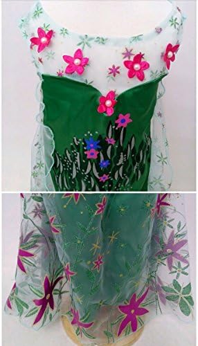 MOONSTAR® New 2015 Green Queen Elsa Dress Costume for Girls 2-9 Yrs (110)