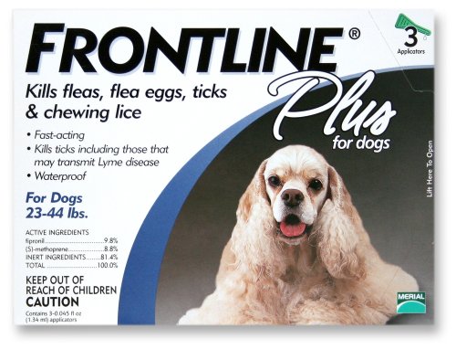 Merial Frontline Plus Flea and Tick Control for 23-to-44-Pound Dogs and Puppies - 3 Doses