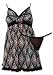 Betsey Johnson Chiffon Black Babydoll and Thong