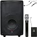 Galaxy Audio TQ8-24HSN Traveler Quest 8 Battery Powered PA Speaker System, Includes 2x TQREC Receivers, 1x TQHH Handheld Mic, 1x TQMBP Body Pack Transmitter, 1x HS13-UBK Headset Mic