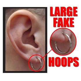 Fake Ear, Nose and Lip Hoops