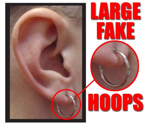 Fake Ear, Nose and Lip Hoops (Large 12mm)