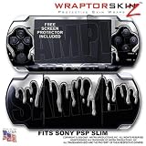 Chrome Drip On Black WraptorSkinz Skin and Screen Protector Kit fits Sony PSP Slim