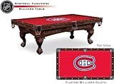 Montreal Canadiens Logo Pool Table with Elmhurst Legs and Cinnamon Finish