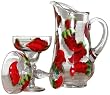 ArtisanStreet's 3-piece Margarita Set. Hand Painted with Red Chili Peppers. Made to Order. Signed.