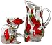 ArtisanStreet's Margarita Set Decorated with Hand Painted Red Chili Peppers. Three Piece Set Includes Two Margarita Glasses with 95 oz Pitcher. Signed by Artisan.
