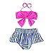 Cute Baby Bikini Big Bowknot Stripe 2 Pieces Skirt Swimwear Sets