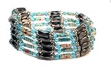 Magnetic Wrap Necklace/Bracelet - Blue Cloisonne with Blue Beads