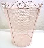 Retro Vintage Wastebasket ~ Trashcan ~ Trash Holder ~ Trash basket ~ Shabby Chic Pink Enamel Mesh