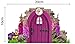 Full Colour Purple Fairy Pixie Door Wall Sticker Decal Foxgloves Hedgehog Mouse