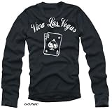 VIVA Las Vegas Poker langarm t-shirt schwarz/weiss vorne