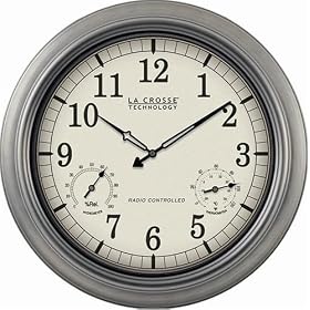 La Crosse Technology WT-3181P Outdoor Atomic Wall Clock with Temperature/Humidity