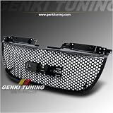 Genki Tuning - 2007-2008 GMC Yukon / XL / Denali ABS Upper Bumper Front Hood Black Mesh Grill Grille 07 08