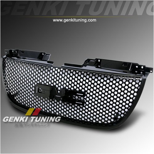 Genki Tuning - 2007-2008 GMC Yukon / XL / Denali ABS Upper Bumper Front Hood Black Mesh Grill Grille 07 08