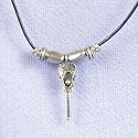 LACROSSE STICK WITH BALL NECKLACE - PEWTER