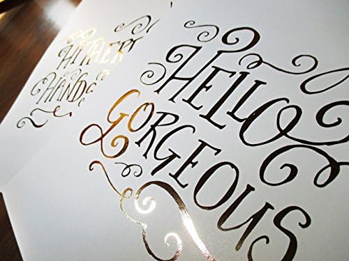 "Hello Gorgeous" - Unique Couples Gifts - Real Gold Foil - 8x10 Wall Art - Home Decoration