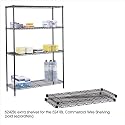 Safco 5242BL 2 Pack 18 x 48 Inch Extra Wire Shelves in Black