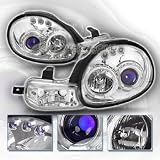 00-02 DODGE NEON Dual Halo Projector LED Headlights 1Pc Chrome